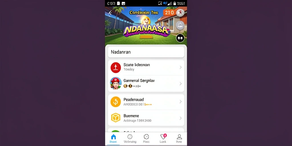 Tangkap layar dengan karakter utama NANASTOTO yang ceria.